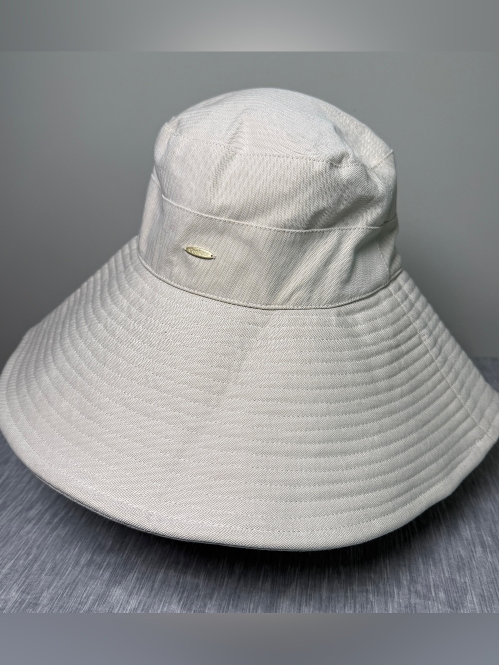 Coolibar Brittany Beach Sun Hat Wide Brim UPF 50 Cotton Coastal Grandmother OS
